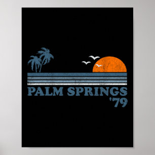 Póster Palm Springs Playa Vintage California Retro Surfin