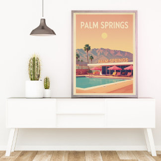 Póster Palm Springs Pool Club – Oasis Retro del Desierto