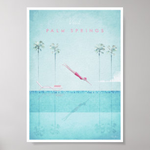 Póster Palm Springs Vintage Travel Poster