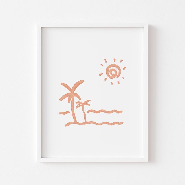 Póster Palm tree and beach boho print (Subido por el creador)