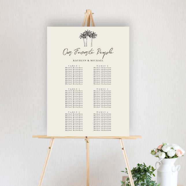 Póster Palm Tree Beach Wedding 6 Tabla de asientos (Subido por el creador)