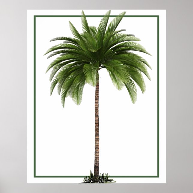 Póster Palm Tree Tropical Elegante (Frente)