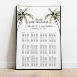 Póster Palm Tree Tropical | Mínima tabla de asientos para