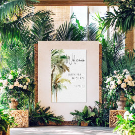 Póster Palm Trees tropicales Boda moderno