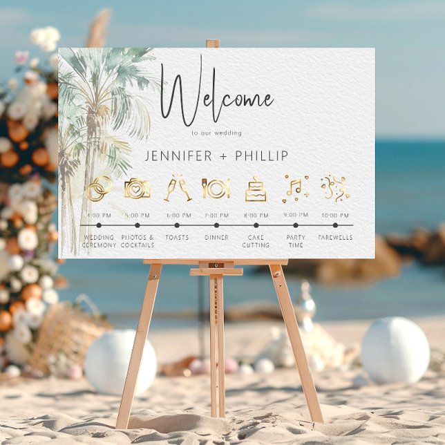 Póster Palm Trees tropicales Orden Boda moderno de evento (Subido por el creador)