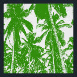 Póster Palm Trepical estilo Pop-Art en verde y blanco<br><div class="desc">Palmeras tropicales de estilo pop-art en verde y blanco.</div>