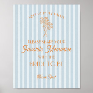 Póster Palma Azul de Palm Springs Recuerdos Favoritos con