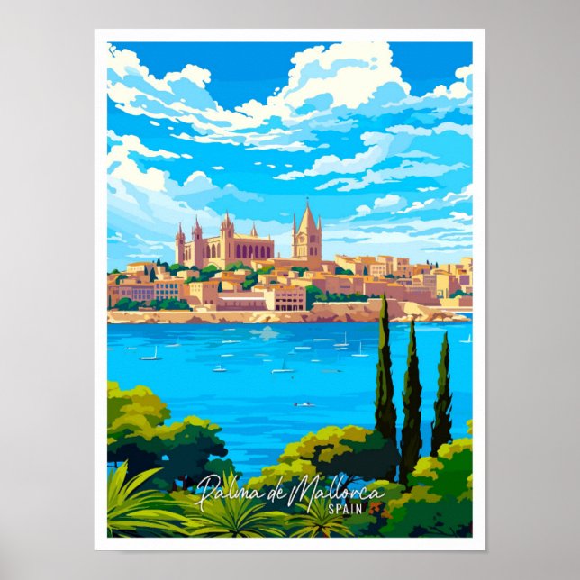 Póster Palma de Mallorca España Viaje artístico (Frente)