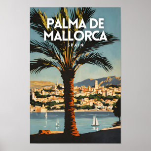 Póster Palma De Mallorca Nostálgico España Viaje Retro