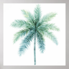 Póster Palma verde cian