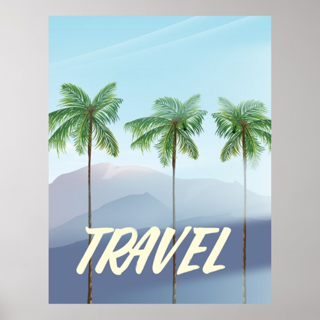 Póster Palmas de viaje (Frente)