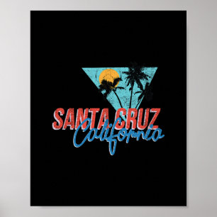 Póster Palmera de California Santa Cruz Beach Vacaciones