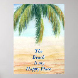 Póster Palmera en un día soleado en la playa