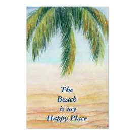 Póster Palmera en un día soleado en la playa