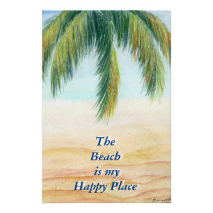 Póster Palmera en un día soleado en la playa