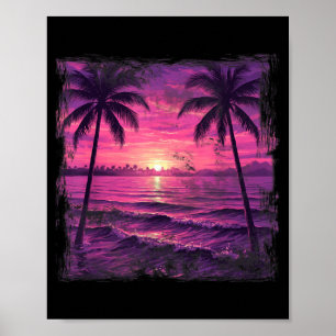 Póster Palmera Playa De Mar Vacaciones De Verano Tropical