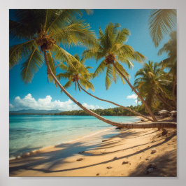 Póster Palmeras a lo largo de la costa