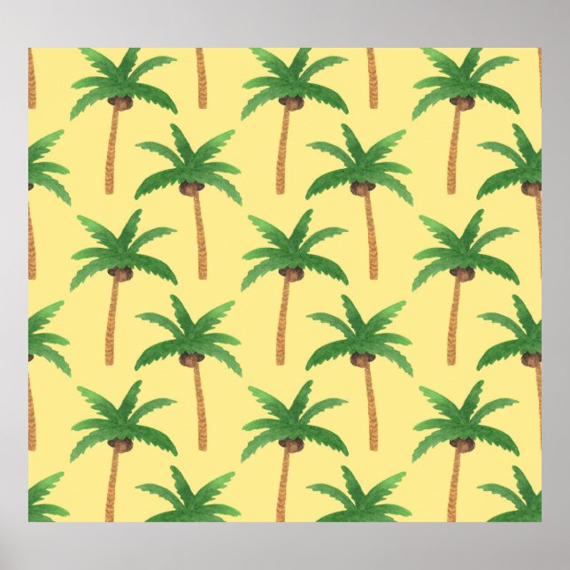 Póster Palmeras acuáticas, fondo tropical. (Frente)