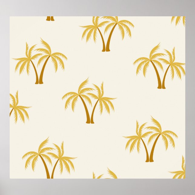 Póster Palmeras de Oro: Textil Tropical. (Frente)