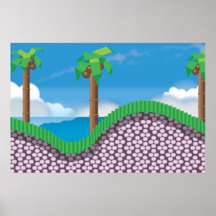 Póster Palmeras de videojuegos antiguos.