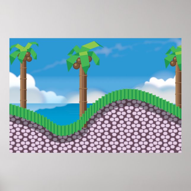 Póster Palmeras de videojuegos antiguos. (Frente)