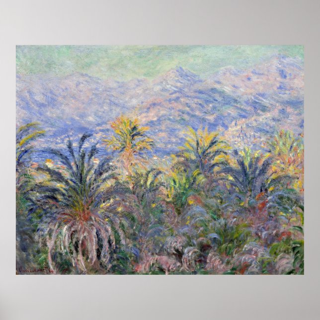 Póster Palmeras en Bordighera - Claude Monet (Frente)