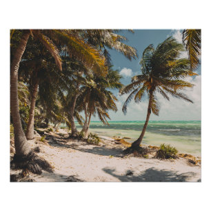 Póster Palmeras exóticas Mar turquesa Playa de arena blan
