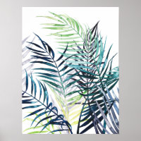 Palmeras iluminadas - Hojas tropicales