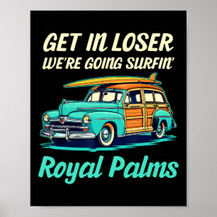 Póster Palmeras Reales Playa California Surf Mujeres Homb