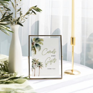 Póster Palmeras, Tarjetas De Ducha Y Regalos De Novias