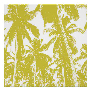 Póster Palmeras tropicales en el marrón dorado