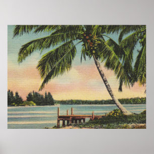 Póster palmeras vintage