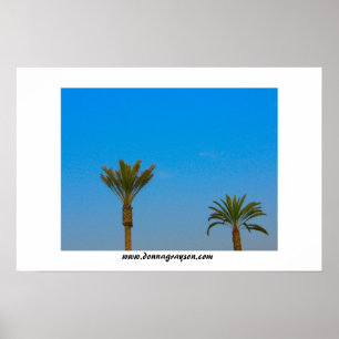 Póster Palmeras y cielo azul