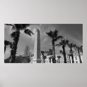 Póster Palmeras y Obelisk, Boulogne-sur-Mer, Francia