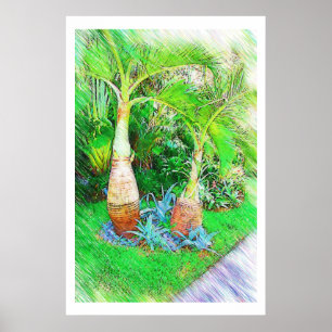 Póster Palmeras y paisajes - Miami Beach, colección Fl