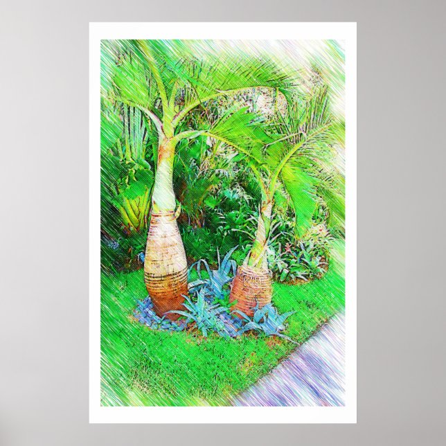 Póster Palmeras y paisajes - Miami Beach, colección Fl (Frente)