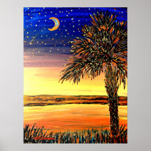 Póster Palmetto Sunset Poster