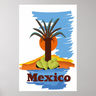 Póster Palmito de dibujos animados mexicano vintage