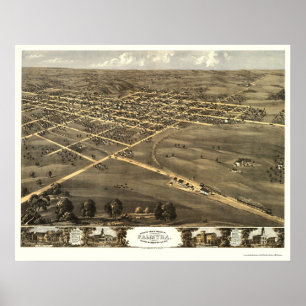 Póster Palmyra, mapa panorámico del MES - 1869