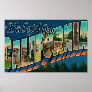 Póster Palo Alto, California - Escenas de letras grandes