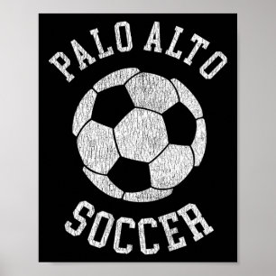 Póster Palo Alto Fútbol Retro Distressed 90's Vintage