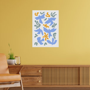 Póster Palo con flores de estilo folclórico Formas mode