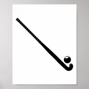 Póster Palo de Hockey sobre Césped Silueta y Estado de Am