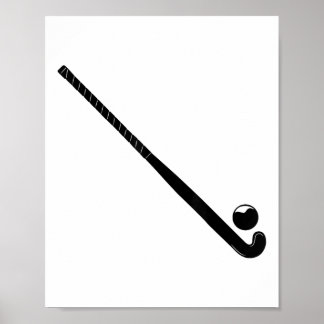 Póster Palo de Hockey sobre Césped Silueta y Estado de Am