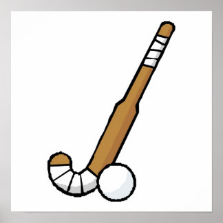 Póster Palo de hockey sobre hierba marrón