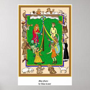 Póster Palo de Mayo, Feria Medieval