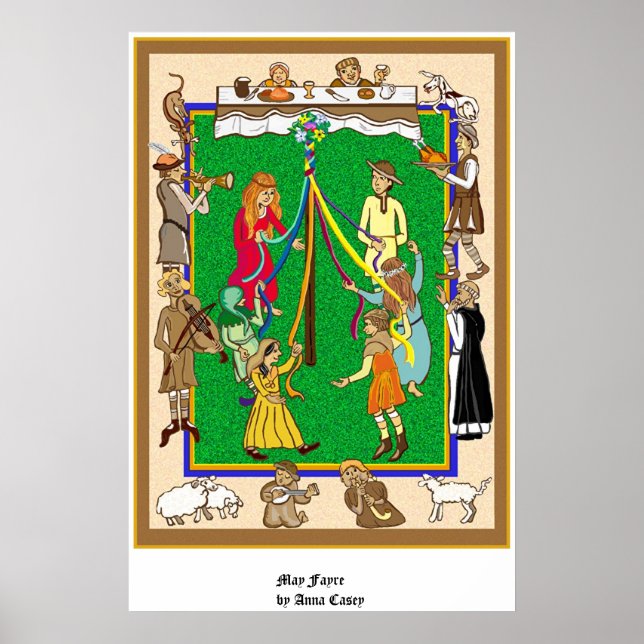 Póster Palo de Mayo, Feria Medieval (Frente)