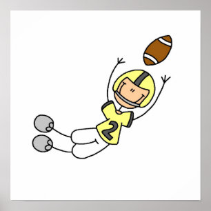 Póster Palo Figura Fútbol Amarillo