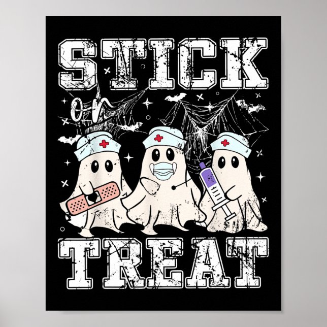 Póster Palo O Tratar A La Enfermera De Flebotomía Ghost (Frente)