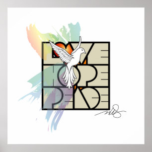 Póster Paloma blanca de la paz